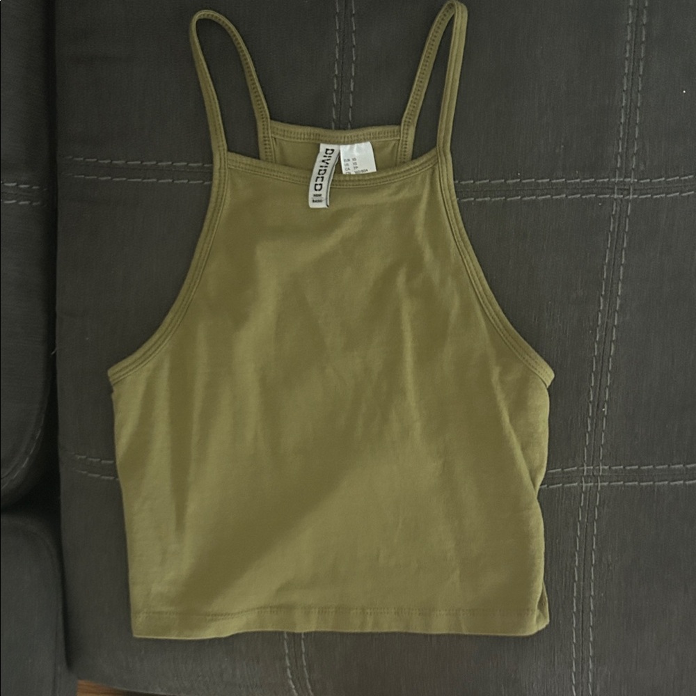 Divided Olive Tank Top